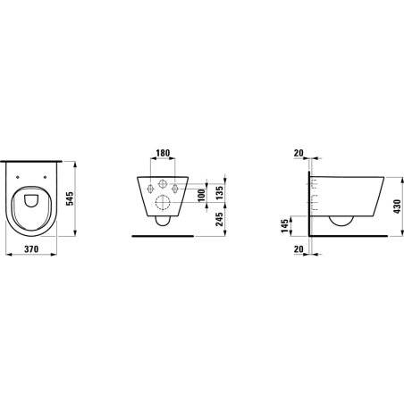Rippuv WC-pott LAUFEN Kartell Rimless SoftClose kaanega, must-matt