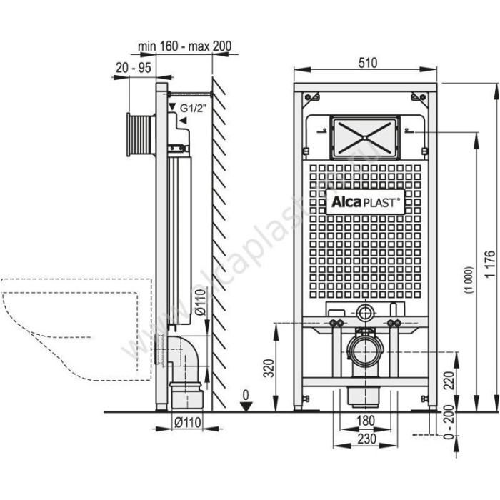 Built-in WC sets ALCA PLAST KOMP-ALCA5