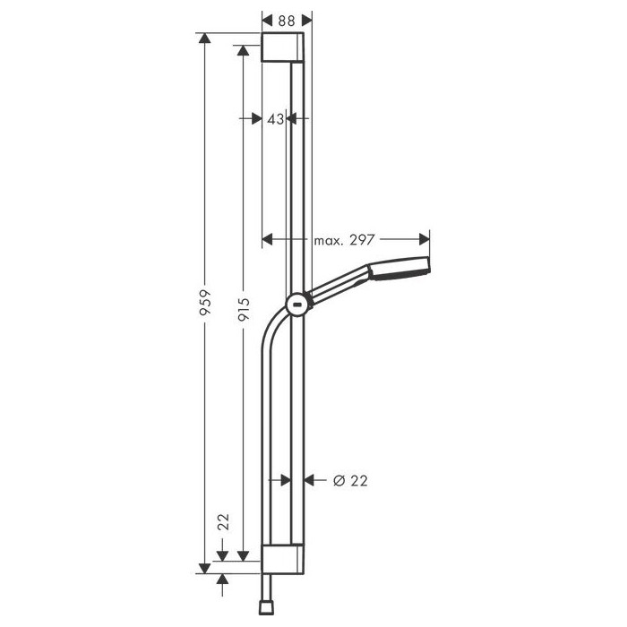 Dušikabiin HANSGROHE Pulsify Select S 90 cm, 24170670