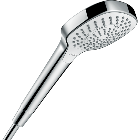 Душевая насадка HANSGROHE Crome Select E 110 3 распылителя Ecosmart, Белая / Хром, 26810400