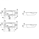 Laufen Paladis 80 x 180 cm Steel Rectangular Bathtub
