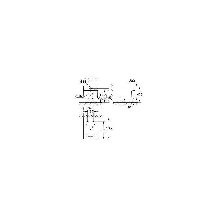 Подвесной унитаз GROHE Cube Ceramic Rimless с сиденьем и крышкой