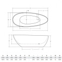 Used stone bathtub BESCO Goya 700 x 1600 mm