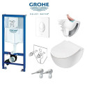 Built-in GROHE Rapid SL frame with white button from DEANTE Peonia Rimless toilets