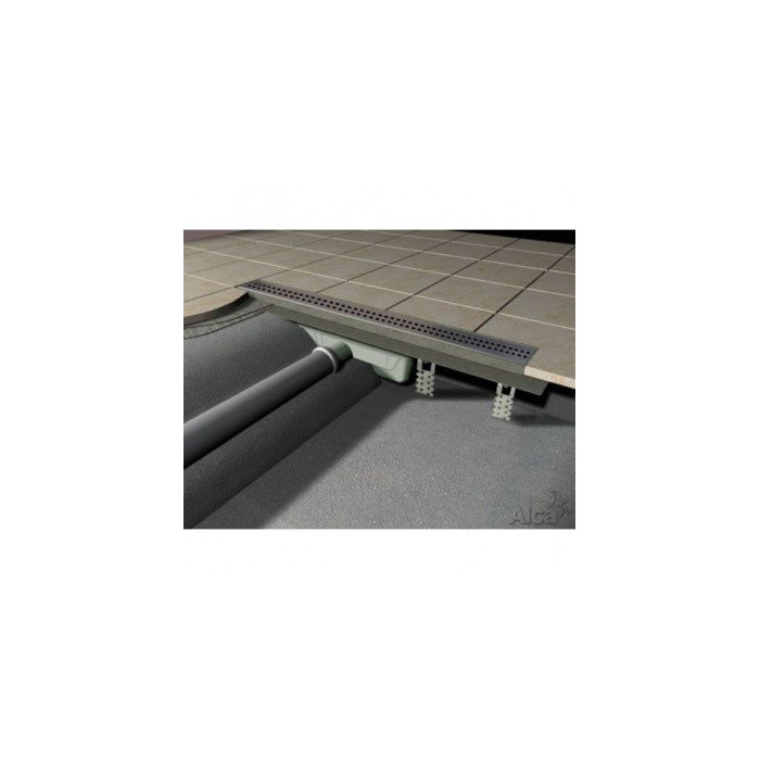 Plastic shower channel kit with stainless steel grates ALCADRAIN APZ9 Simple (Various length options)