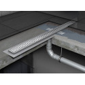 ACO ShowerDrain C shower channel set with horizontal flange, featuring a Tile 3 in 1 adhesive tile, (Various length options)