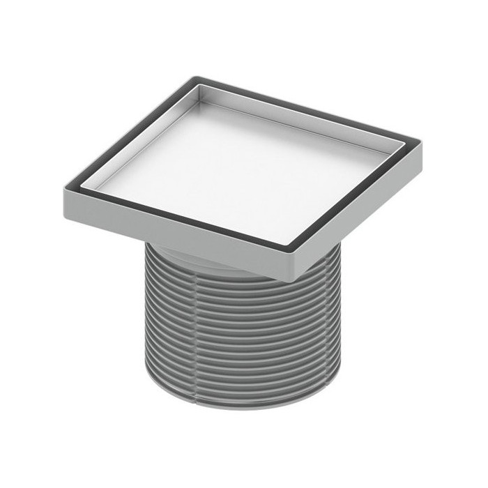 Roostevabast terasest komplektid ""dry"" liimitavale plaadile ""plate"" TECEdrainpoint S, 150 x 150 mm, vertikaalne