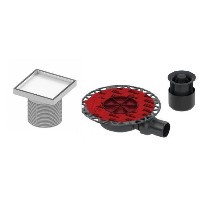 Нержавеющая стальная решетка ""dry"" для укладки плитки ""plate"" TECEdrainpoint S, 150 x 150 мм, особенно плоская,