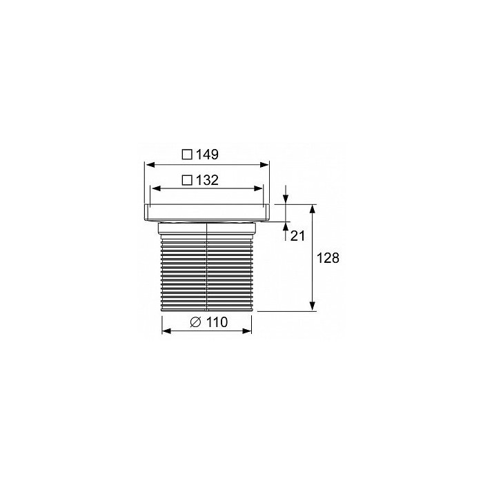 Roostevabast terasest komplekt ""dry"" liimitavale plaadile ""plate"" TECEdrainpoint S, 150 x 150 mm, eriti lame,