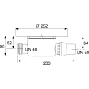 Stainless steel trap sets "''dry'' for tiled ""plate"" TECEdrainpoint S, 150 x 150 mm, standard siphon