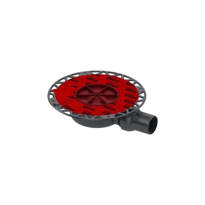 Horizontal trap TECEdrainpoint S 112 with a "dry" siphon, especially flat, with a "sealing system" universal flange