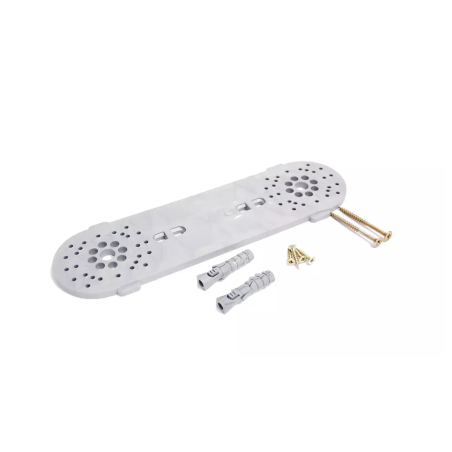 Plastic mounting plate for securing device elbows TECEflex, double