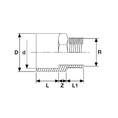 Connection PVC-U PİMTAŞ 32 (40) x 1"" external (PN16)