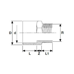 Соединение PVC-U PİMTAŞ 40 (50) x 1 1/4"" наружное (PN16)