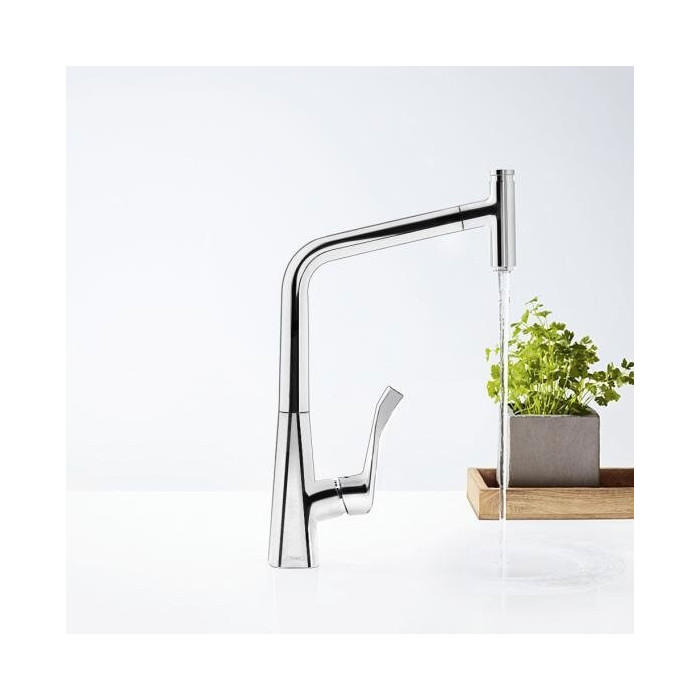 Köök (kraanikauss) segisti väljatõmmatava kraaniga HANSGROHE Metris Select 320, kroomitud, 73803000