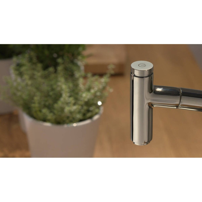 Köök (kraanikauss) segisti väljatõmmatava kraaniga HANSGROHE Metris Select 320, roostevabast terasest, 14820800