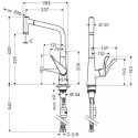 Kitchen (sink) faucet with pull-out spout HANSGROHE Metris Select 320, stainless steel, 14820800