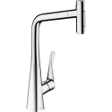Kitchen (sink) faucet with pull-out spout HANSGROHE Metris Select M71, chrome finish, dual flow, 73816000