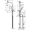 Кухонный смеситель с выдвижным изливом HANSGROHE Metris Select M71, хром, двухструйный, 73816000