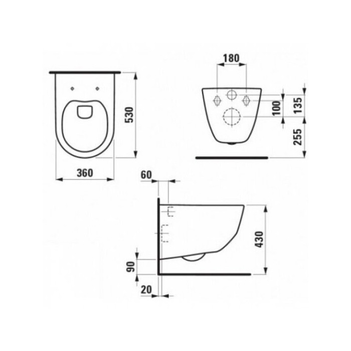 Laufen Pro wall-mounted toilet with Slowclose lid