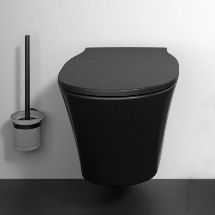 Rippuv WC-pott aeglase sulgumise kaanega IDEAL STANDARD Connect Air, must-matt