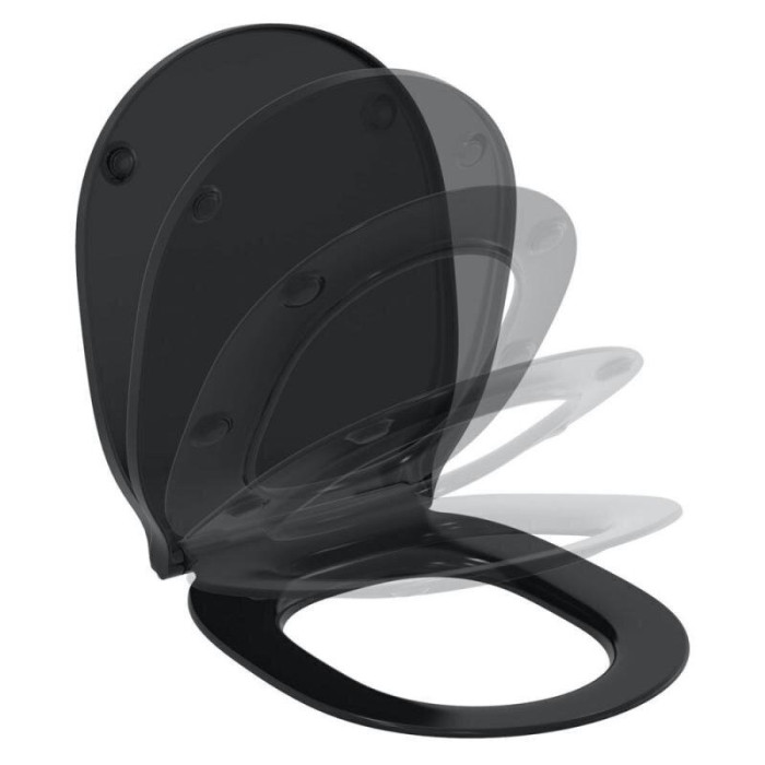 Hanging toilet with slow close lid IDEAL STANDARD Connect Air, black-matt