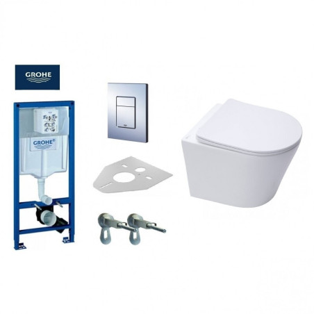 Built-in GROHE Rapid SL frame with chrome buttons from the glazed Infinitio Compact Rimless.