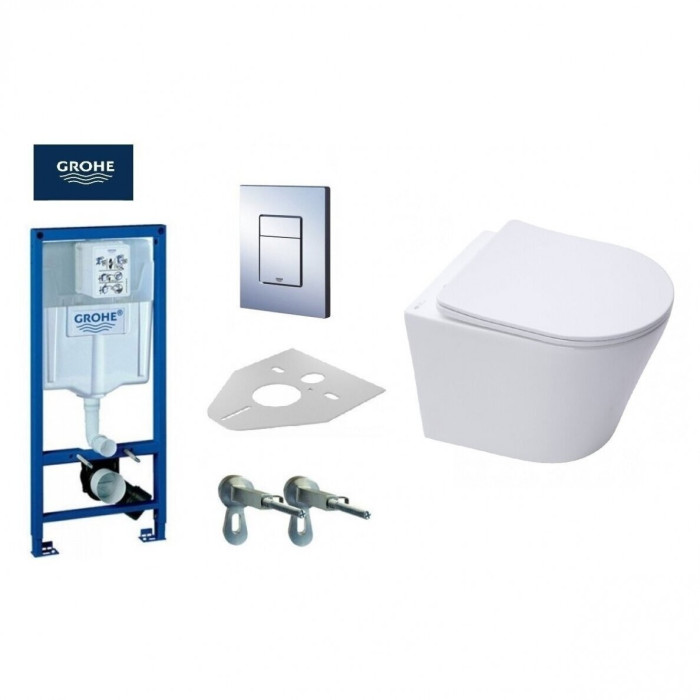 Built-in GROHE Rapid SL frame with chrome buttons from the glazed Infinitio Compact Rimless.