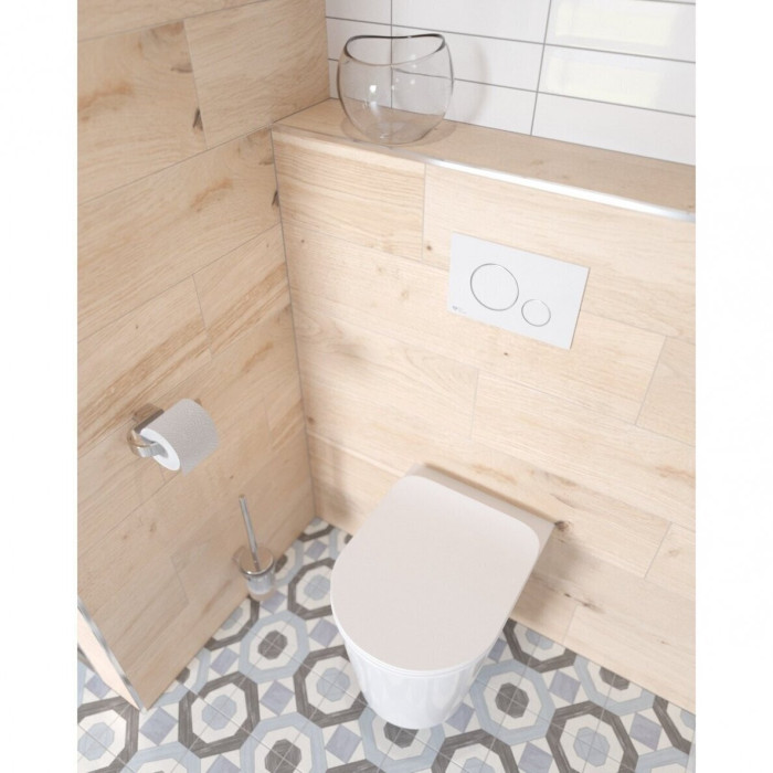 GROHE Rapid SL concealed frame set 4 in 1 with white button's SAT Infinitio Compact Rimless toilet