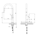 Кухонный миксер FUSOR с выдвижным душем, SM1225CR
