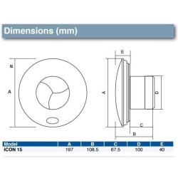 AIRFLOW iCON 15 Fan Ø100mm 68 m3/h