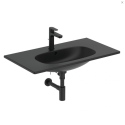 Sink mounted on IDEAL STANDARD Tesi cabinet, black matte 83 cm, T3509V3