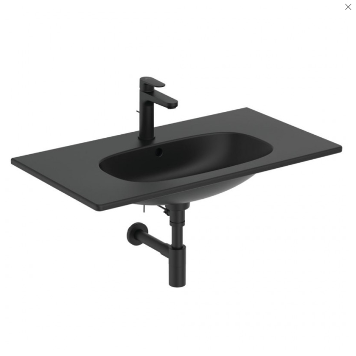 Valamu paigaldatakse IDEAL STANDARD Tesi, must matt 83 cm, T3509V3 kapile.