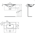 Valamu paigaldatakse IDEAL STANDARD Tesi, must matt 83 cm, T3509V3 kapile.