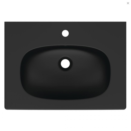 Sink mounted on IDEAL STANDARD Tesi cabinet, black matte 63 cm, T3510V3