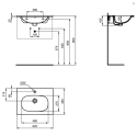 Valamu paigaldatakse IDEAL STANDARD Tesi kapile, must matt 63 cm, T3510V3