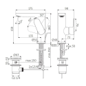 Высокий смеситель для раковины IDEAL STANDARD Cerafine O, черный - волосы, BC703XG