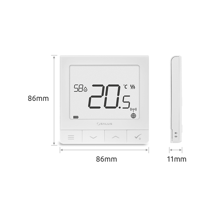 Ülalkohaline programmeeritav ruumi termostaat SALUS Smart Home süsteemi Quantum, SQ610RF