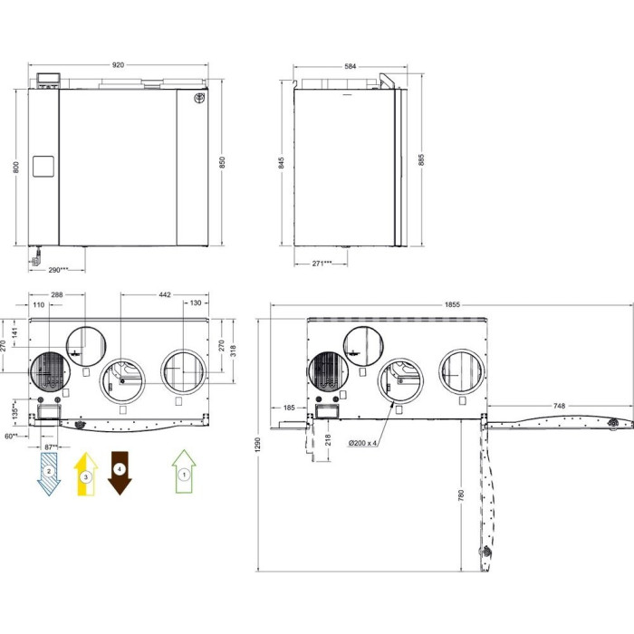 Heat Recovery Unit SYSTEMAIR Save VTR 500/B R/L
