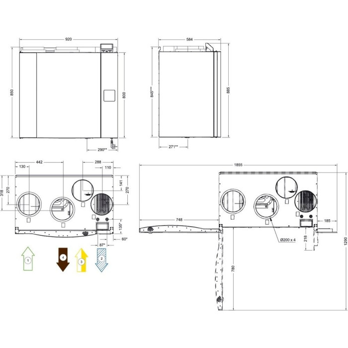 Heat Recovery Unit SYSTEMAIR Save VTR 500/B R/L