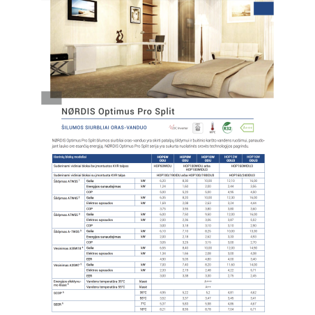 Air-water heat pump NØRDIS Optimus Pro (with integrated 190 l capacity for hot water) (8.30-8.40 kW) -25