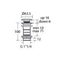 Bottom valve Click Clack IDEAL STANDARD without overflow, black-matt