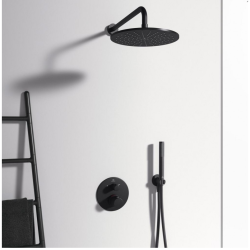 Ideal Standard Ceratherm 100 built-in thermostatic shower system, with 300 mm case head, matte black, A7573XG