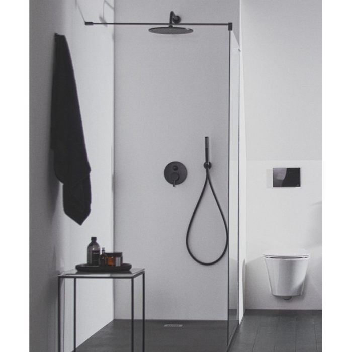 Ideal Standard Ceratherm 100 built-in thermostatic shower system, with 300 mm case head, matte black, A7573XG