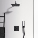 Built-in thermostatic shower system IDEAL STANDARD Ceratherm C100, with a 200 mm case head, matte black, KCT20XG