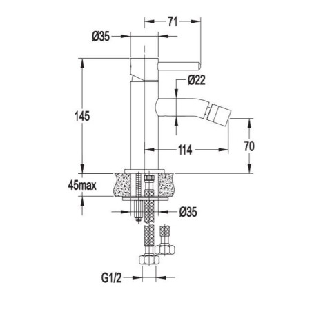 Bidet mixer OMNIRES, black-matt, Y1220BL