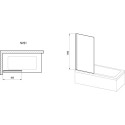 Одностенная стационарная ванная перегородка RAVAK NVS1