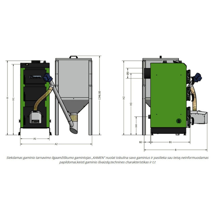 Granulekatel KAMEN Pellet Kompakt 12 kW