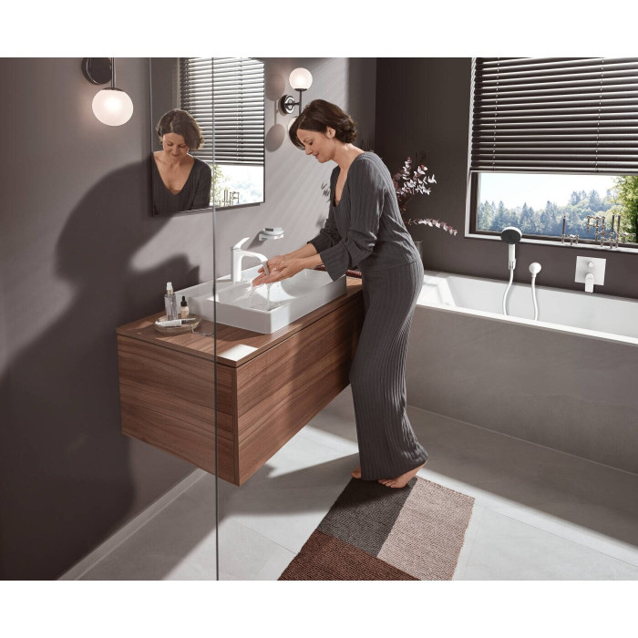 HANSGROHE Vivenis 110 basin mixer with pop-up waste, white-matt, 75020700