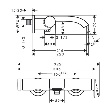 Vannitoa segisti HANSGROHE Vivenis, must-matt, 75420670